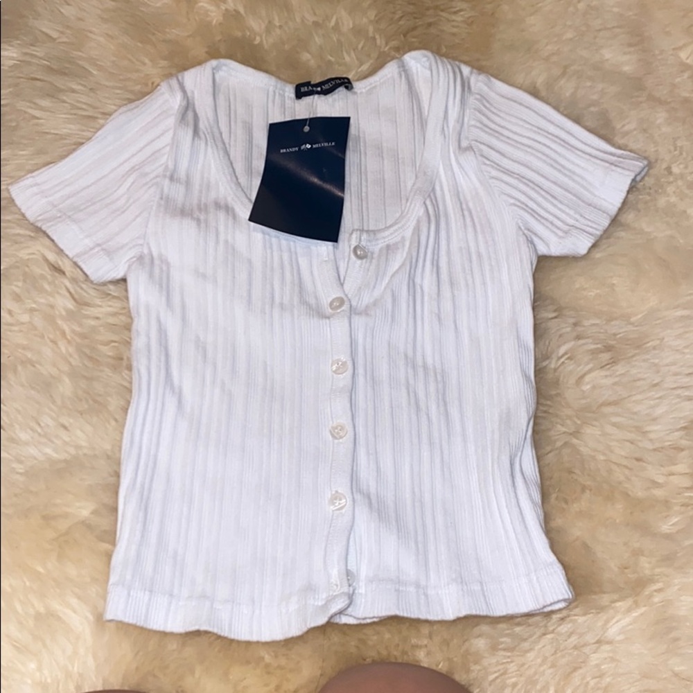 Brandy Melville button up crop one size